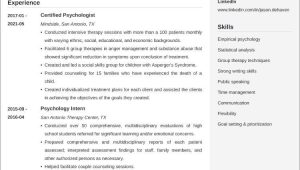 Sample Resume for Pychology Entry Level Psychology Resumeâsample & 20lancarrezekiq Writing Tips