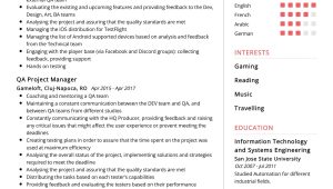 Sample Resume for Qa Ba Manager Qa Manager Resume Example 2022 Writing Tips – Resumekraft