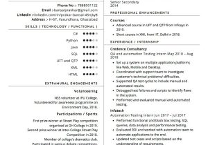 Sample Resume for Qtp Automation Tester Sample Resume Of Automation Tester with Template & Writing Guide …
