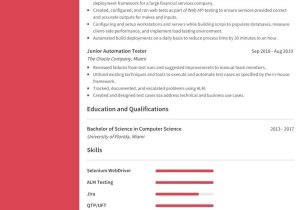 Sample Resume for Qtp Automation Testing for Freshers Automation Tester Resume Sample & How to Write Tips 2022 – Cvmaker.com