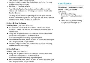 Sample Resume for Qtp Automation Testing for Freshers software Testing Resume Sample 2021 Writing Guide & Tips …