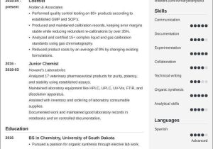 Sample Resume for Quality Control Chemist Chemistry Resumeâexamples and Writing Tips for A Chemist