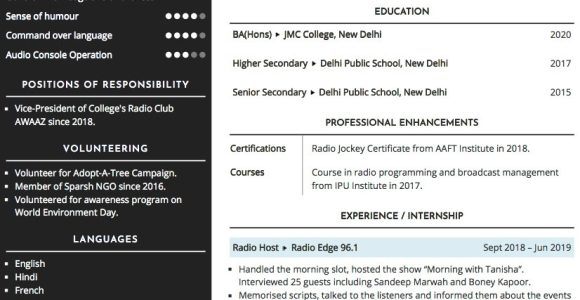Sample Resume for Radio Station Intern Sample Resume Of Radio Jockey with Template & Writing Guide …