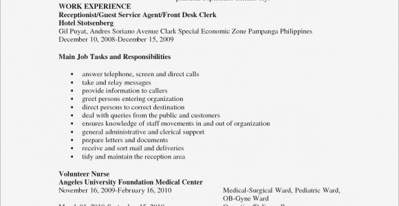 Sample Resume for Registered Nurse In Philippines Sample Resume Computer Technician Philippines Valid Curriculum …