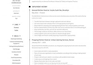 Sample Resume for Restaurant Kitchen Hand Kitchen Hand Resume & Writing Guide  12 Free Templates 2020