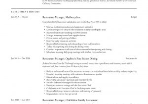Sample Resume for Restaurant Manager Position Restaurant General Manager Resume