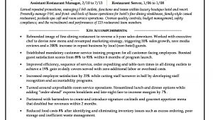 Sample Resume for Restaurant Manager Position Restaurant Manager Resume Sample Monster.com