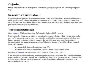 Sample Resume for Retail Management Position Sample Resume Retail Skils List