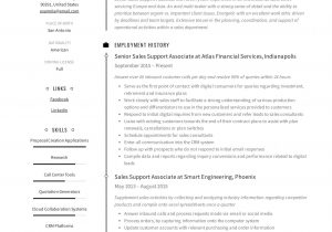 Sample Resume for Sales and Customer Service Sales Support associate Resume & Guide  12 Resume Examples 2020