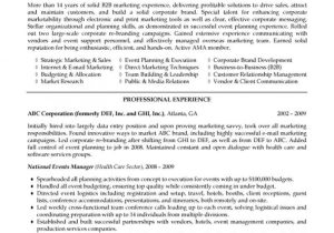 Sample Resume for Sales and Marketing Manager Marketing Resume Examples