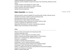 Sample Resume for Sales Clerk Position Sales associate Resume Samples All Experience Levels Resume …