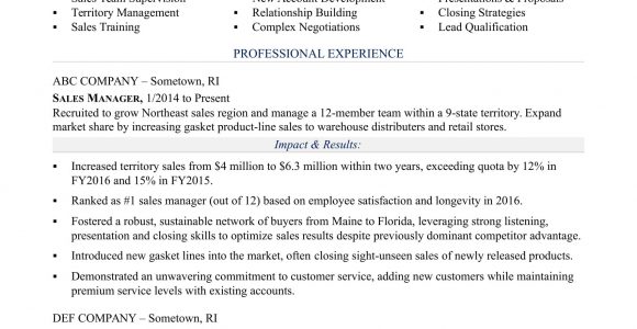 Sample Resume for Sales Manager Position Sales Manager Resume Sample Monster.com