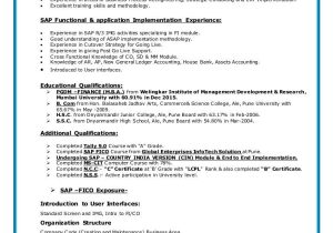 Sample Resume for Sap Hr Fresher Sap Hcm Consultant Cv October 2021
