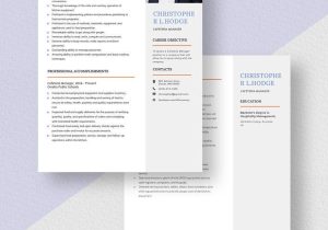 Sample Resume for School Cafeteria Manager Cafeteria Manager Resume Template – Word, Apple Pages Template.net