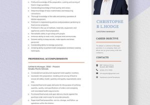 Sample Resume for School Cafeteria Manager Cafeteria Manager Resume Template – Word, Apple Pages Template.net