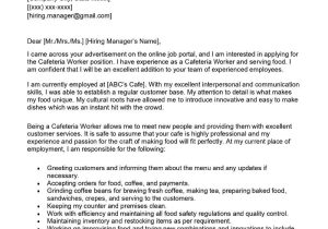 Sample Resume for School Cafeteria Worker Cafeteria Worker Cover Letter Examples – Qwikresume