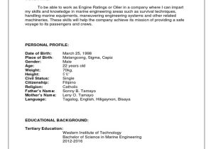 Sample Resume for Seaman Apprenticeship Engine Cadet Marine Engineering Resume Pdf Ships Engineering