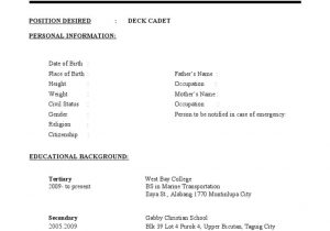 Sample Resume for Seaman Engine Cadet Resume for Deck Cadet Pdf