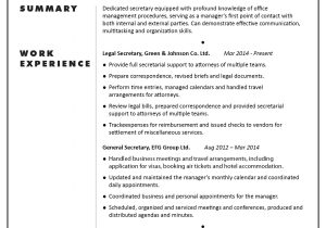 Sample Resume for Secretary In Law Firm Cv & Profile Sample â Secretary Jobsdb Hong Kong