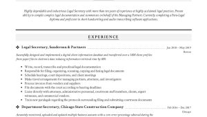 Sample Resume for Secretary In Law Firm Secretary Resume & Writing Guide  12 Template Samples Pdf