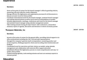 Sample Resume for Secretary Of the Company Secretary Resume Samples All Experience Levels Resume.com …