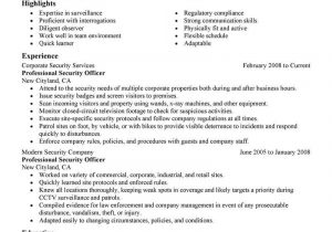 Sample Resume for Security Officer Position Best Professional Security Officer Resume Example From …