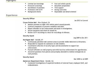 Sample Resume for Security Officer Position Security Guard Cv Objective October 2021