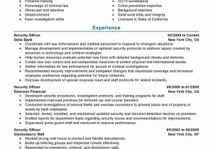 Sample Resume for Security Officer Position Security Guard Resume Examples Ideas – Shefalitayal