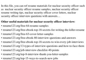 Sample Resume for Security Officer Supervisor top 8 Nuclear Security Officer Resume Samples