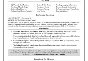Sample Resume for Selenium Automation Tester Fresher Entry-level Qa software Tester Resume Sample Monster.com