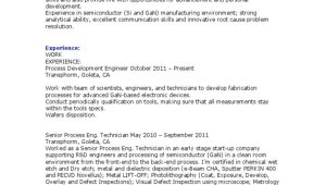 Sample Resume for Semiconductor Field Engineer Semiconductor Process Engineer Resume Pdf Semiconductor Device …