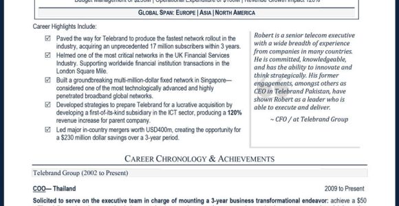 Sample Resume for Senior Executive Ceo C-suite & Senior Executive Resume Samples & Writing: Ceo, Coo, Cfo