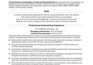 Sample Resume for Senior Mortgage originator Mortgage Underwriter Resume Sample Monster.com
