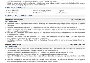 Sample Resume for Server Support Engineer Big Data Engineer Resume Examples & Template (with Job Winning Tips)