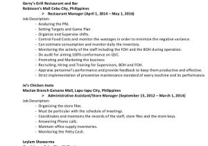 Sample Resume for Service Crew In Jollibee Pjm Sample Resume for Service Crew In Jollibee Pjm