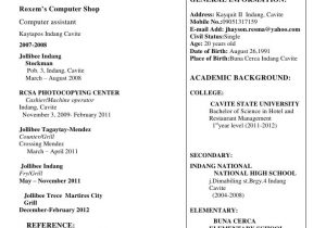 Sample Resume for Service Crew No Experience Sample Cover Letter for Service Crew without Experience October 2021