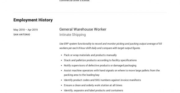 Sample Resume for Shipping and Receiving Worker Warehouse Receiver Resume Samples October 2021