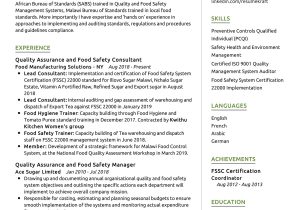 Sample Resume for Site Safety Supervisor Food Safety Consultant Resume Sample 2022 Writing Tips – Resumekraft