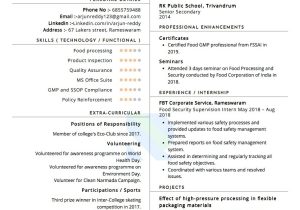 Sample Resume for Site Safety Supervisor Sample Resume Of Food Safety Inspector with Template & Writing …