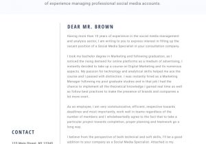 Sample Resume for social Media Specialist social Media Specialist Cover Letter Template Visme