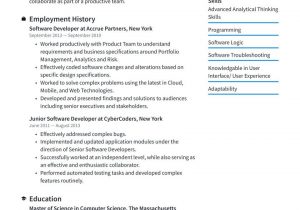 Sample Resume for software Developer Fresher software Developer Resume Examples & Writing Tips 2021 (free Guide)