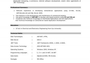 Sample Resume for software Engineer Fresher Resume format for 6 Months Experienced software Engineer – Resume …