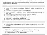 Sample Resume for software Test Engineer Fresher software Testing Resume for Freshers