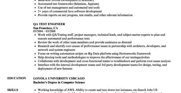 Sample Resume for software Test Engineer with 2 Years Experience Pin On Free Templates Designs