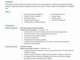 Sample Resume for Special Education Teacher assistant Special Education Teacher assistant Resume Example