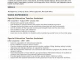 Sample Resume for Special Education Teacher assistant Special Education Teacher assistant Resume Samples