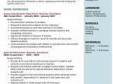 Sample Resume for Special Education Teacher assistant Special Education Teacher assistant Resume Samples