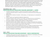 Sample Resume for Special Education Teacher assistant Special Education Teacher assistant Resume Samples
