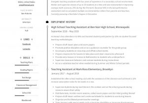 Sample Resume for Special Needs assistant Education assistant Resume October 2021