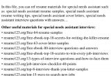 Sample Resume for Special Needs assistant top 8 Special Needs assistant Resume Samples